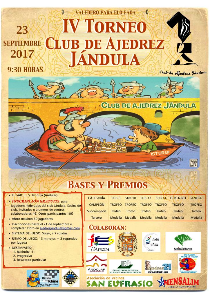 Cartel IV Torneo Club de Ajedrez Jándula Andújar 23 septiembre 2017 compressed2